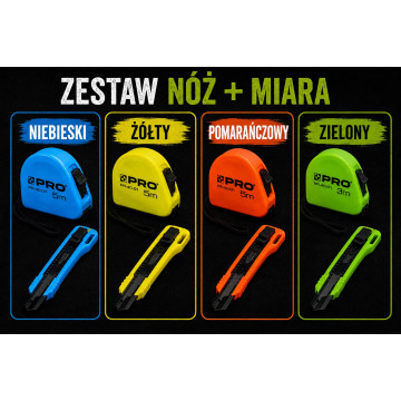 Zestaw nóż + miara PRO kolor